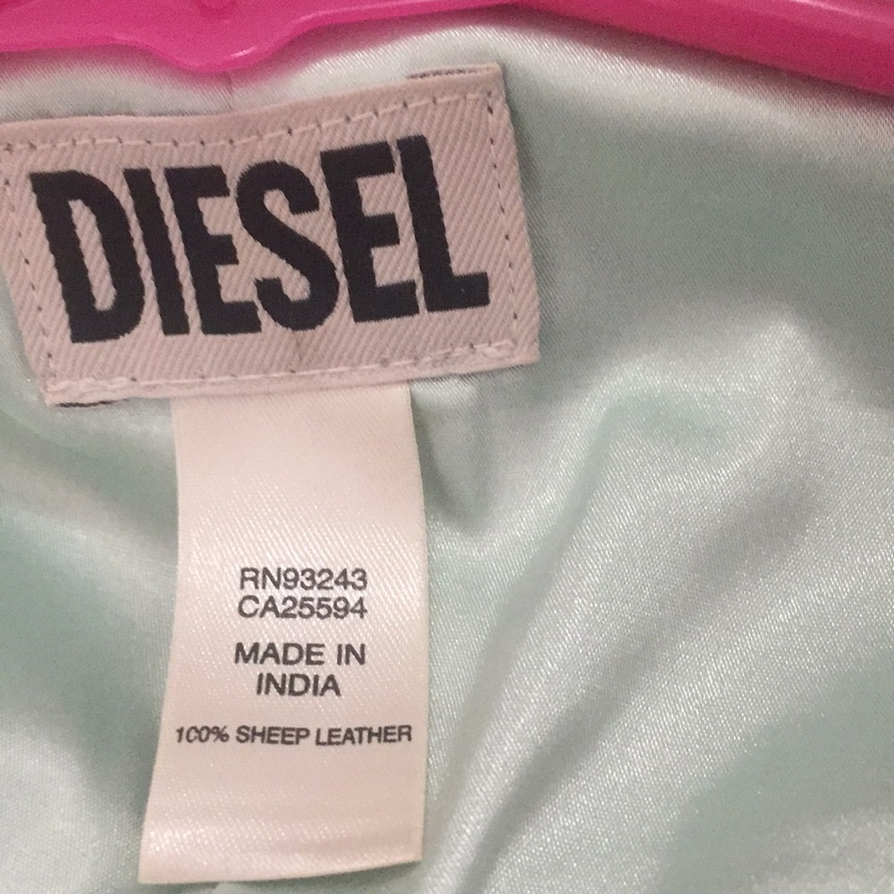 Mint Green Diesel jacket 100% Sheep Leather - Picture 3 of 5